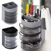 Multifunctional Pencil Holder with 3 Rotating Compartments Desktop Pen Organizers Storage Box Office Desk Organization