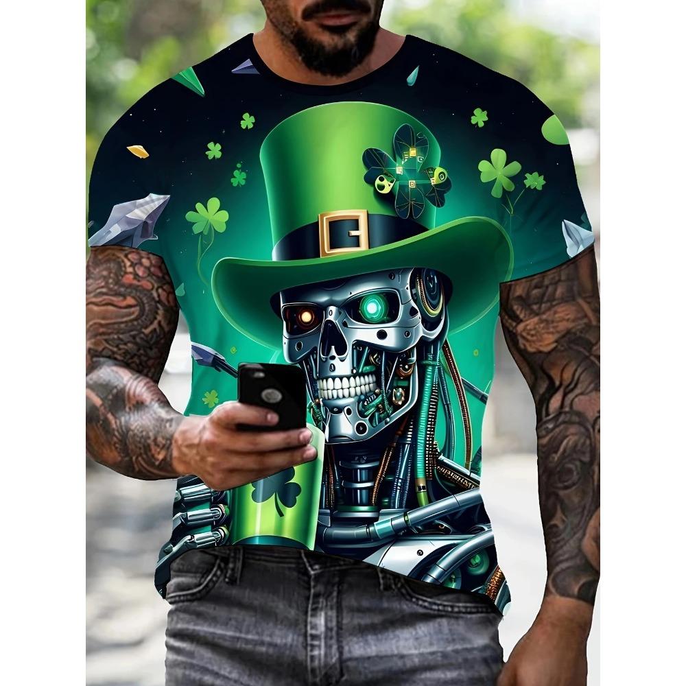 Men's 3D Printed T-Shirt Short Sleeve O-Neck Pullover Casual Top