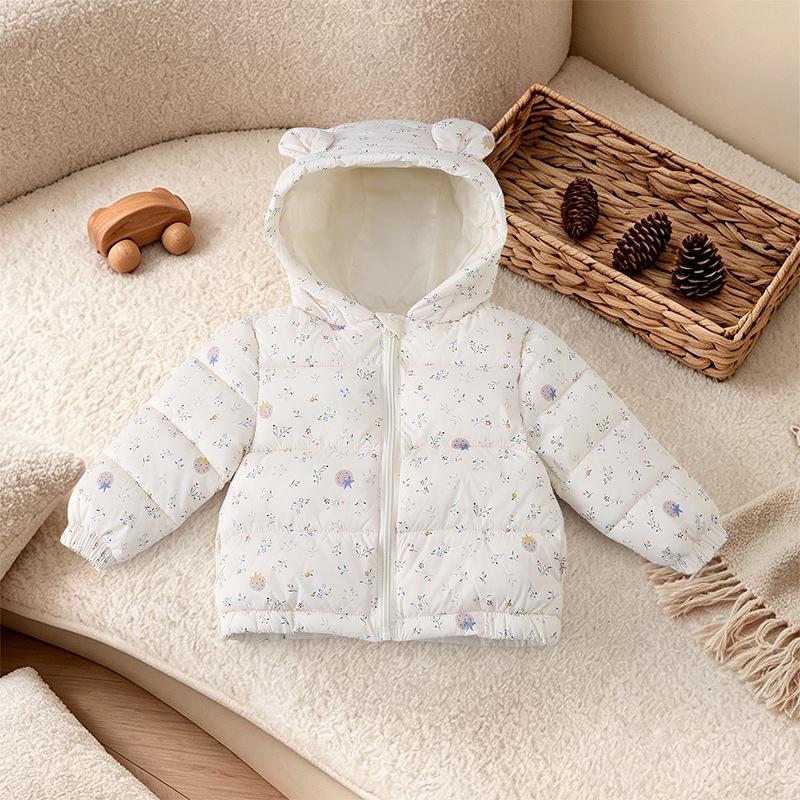 Cartoon Printed Thickened Warm Padded Cotton Coat For Kids Boys And Girls