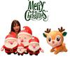 Cute Christmas Santa Claus Deer Plush Toy Doll For Kids