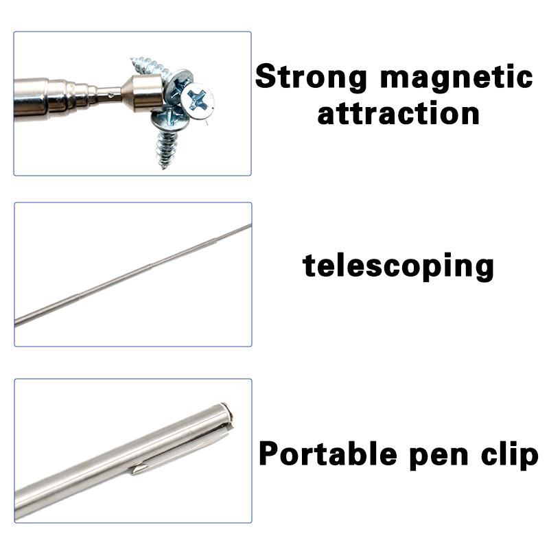 

1.5 Pound Extendable Telescopic Magnetic Pen Pickup Tool Car Repairing & Machinery Maintenance Style Extendable Rod with Magnet