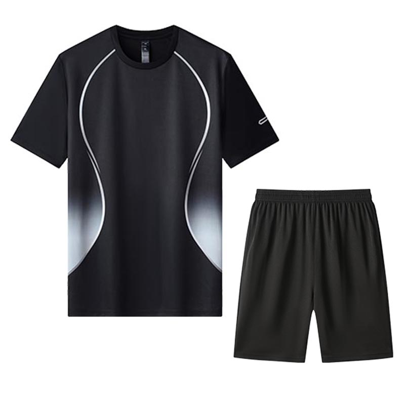 Adult Running Sportswear Quick Drying T-shirt Set Short Sleeve Uniform Fitness Clothes Tracksuit Gym Sports Outfit Clothing
