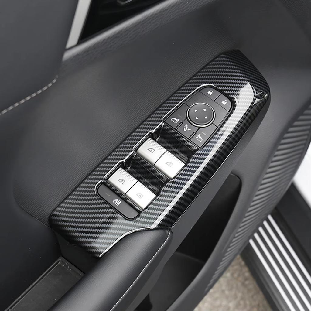 Für Mitsubishi Outlander 2022 2025 2024 ABS Carbon Fiber Center Console Dekoration Innere Türgriff Schüssel Abdeckung Trim Zubehör