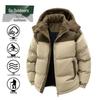 Herren Winter Cord-Daunenjacke mit abnehmbarer Kapuze - Warm, Dick, Kälteschutz, Partnerlook Outerwear.