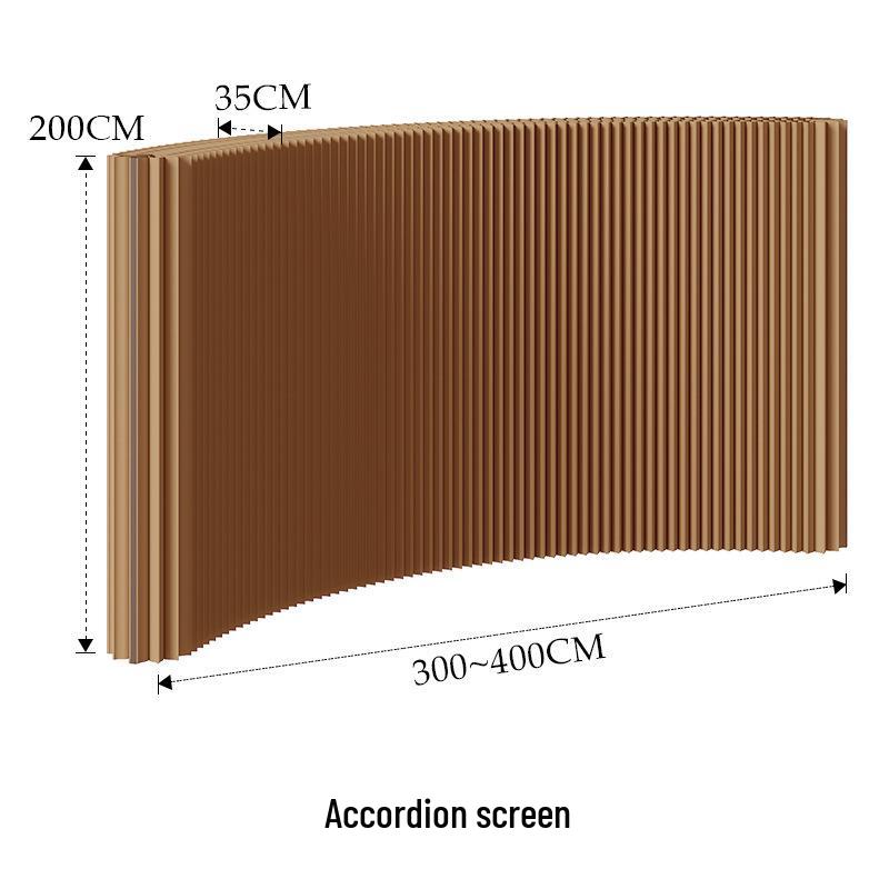 18-Panel Curved Folding Screen Divider – Japanese Style Retractable Wall for Live Broadcasts