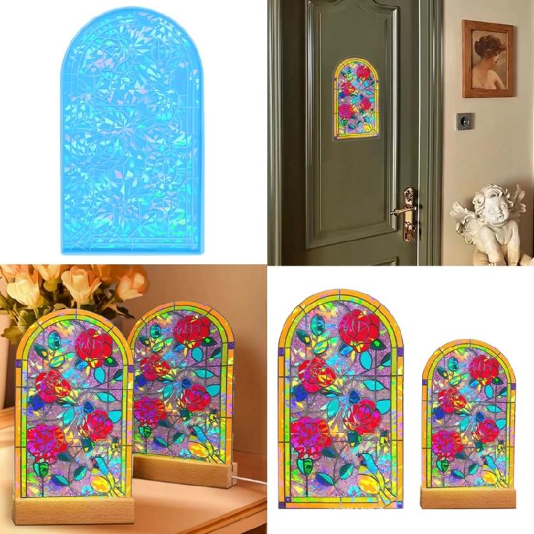 Holographic Wall Decoration Resin Mold Rainbow Effect Flower Wall Art Epoxy Mold