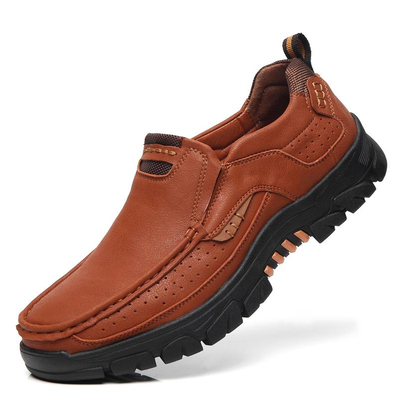 Hiking Shoes Outdoor Shoes 2025 Spring New Non-slip Large Size European and American Men's Shoes Trendy Men's Sports and Leisure Leather Shoes Men