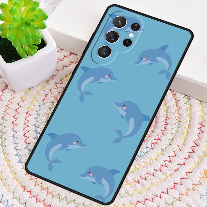 Cute Dolphin Animal Phone Case for Samsung Galaxy note 10 pro S26 Ultra S23 S24 FE S25 S21 S22 PLUS shockproof Cove