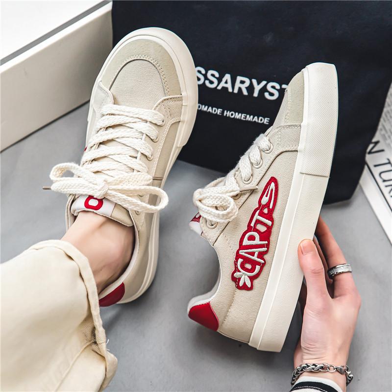 

Мужская обувь 2025 года, летняя новая парусиновая обувь, модная обувь, нишевый дизайн, обувь для скейтбординга, повседневная дышащая обувь для скейтбординга, спортивная обувь 44 бежевый