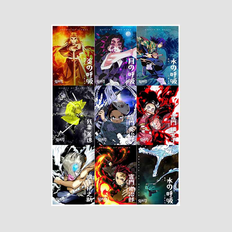 

Японский комикс фильм «Убийца демонов» поезд «Муген» аниме-постеры Kimetsu No Yaiba Белый бумажный постер Художественная роспись настенное украшение Фреска Домашний декор 30x21cm