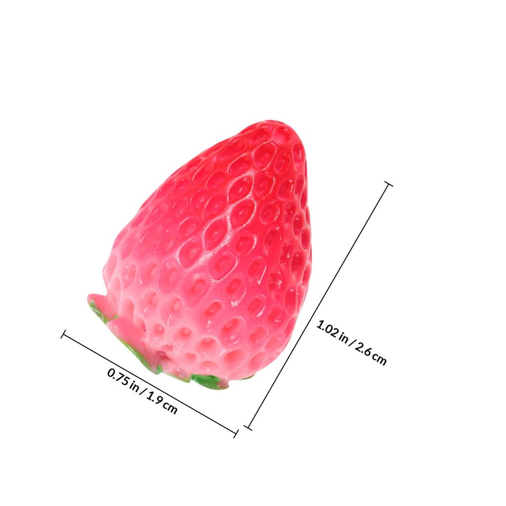 10Pcs Simulation Resin Strawberries Realistic Mini Fruit Decor for Handmade Crafts Aesthetic Room Decor Kitchen Decoration Food