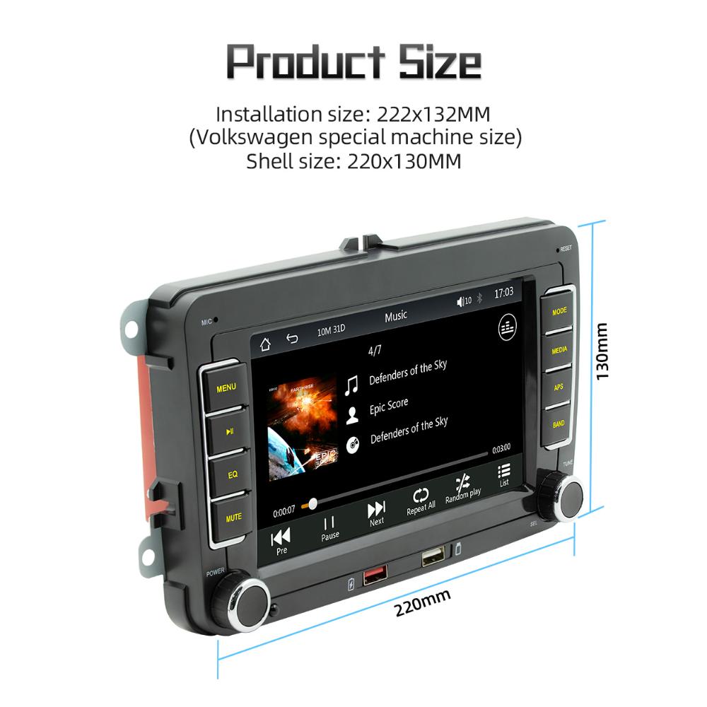 Car Radio 2 Din,7 inches,VW/Volkswagen Skoda Octavia Golf 5 6 Touran Passat B6 Polo Jetta Coche Seat,Android Auto,Carplay,Multimedia Player