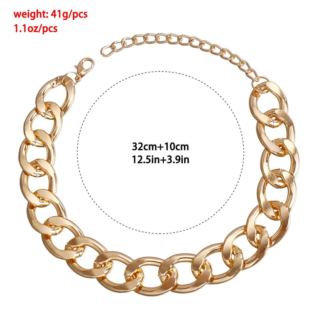 Trendige europäische & amerikanische Hip-Hop geometrische Statement-Halskette für Damen