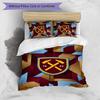 Set Lenzuola Stampato West Ham United Football 3 Pezzi, Comodo Set Copripiumino per Camera da Letto Amico della Pelle