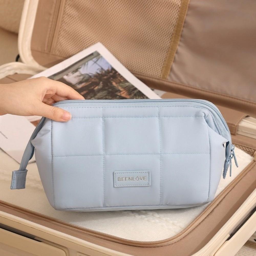 Wide-open Makeup Organizer Handheld Toiletry Storage Bag Trendy Women  Cosmetic Bag  Outdoor