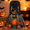 Women's Vintage Round Neck Dress with Halloween Print for Casual Fall Outings