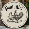 Vintage French Rooster Metal Sign 20x20 Rustic Farmhouse Wall Decor Weatherproof Kitchen Art
