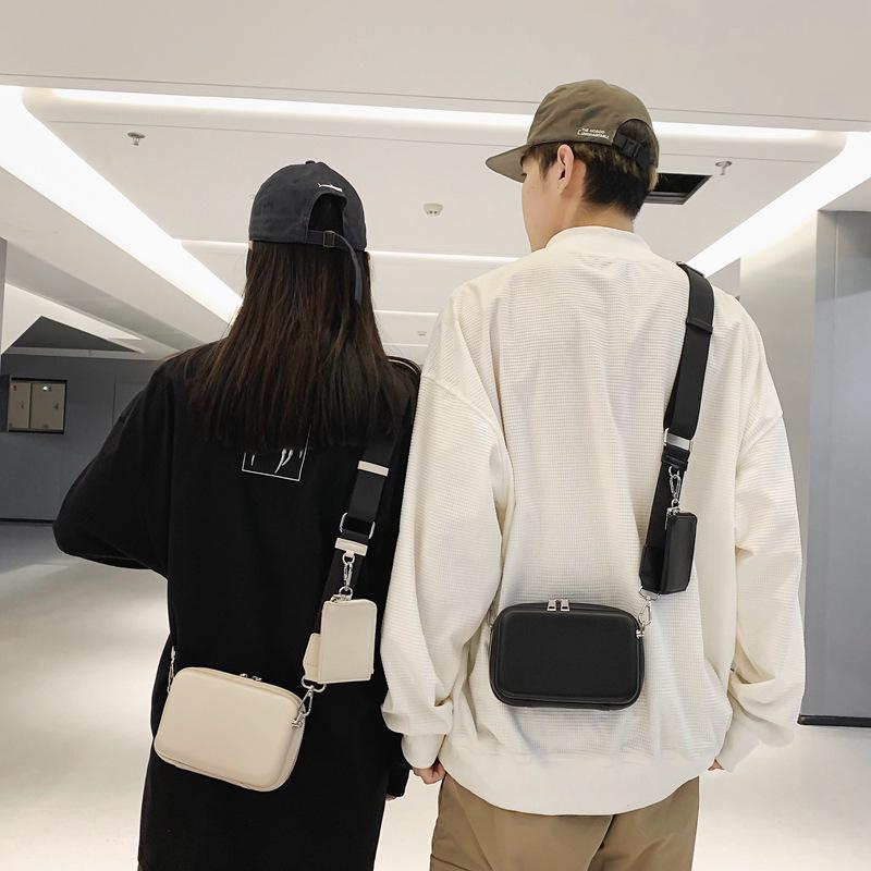 Men's Japanese Style Two-in-One Crossbody and Waist Bag - Functional and Trendy Square Design