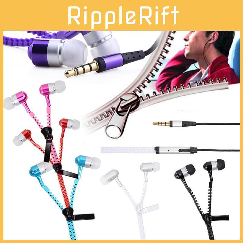 Metal Color Solid Zipper Headphones Line Control Smartphone Use Supplies Music