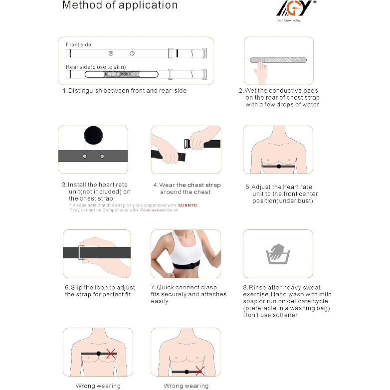 Heart Rate Monitor Replacement Strap, Adjustable Chest Band Compatible with SUUNTO Smart Heart Rate Belt