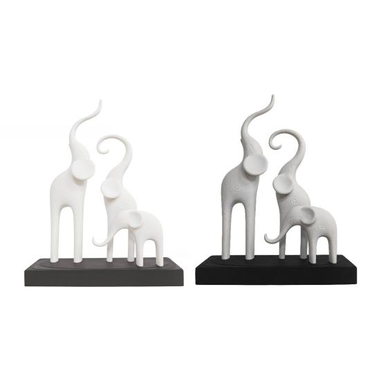 3D-gedruckte Elefantenfamilien-Statue Figur, Mama Papa und Tierbaby Kunstskulptur, Elefantendekorationen für Wohnzimmer Bücherregal Schrank Schreibtisch Tisch
