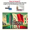 Italian architecture and flag, party backdrop, indoor and outdoor banner decorations, holiday party and birthday decorations
