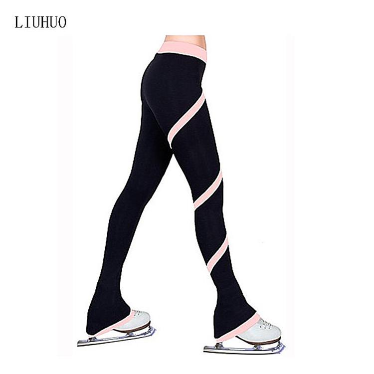 LIUHUO Vícebarevné spirálově pruhované kalhoty na bruslení pro děti, ženy a dospělé