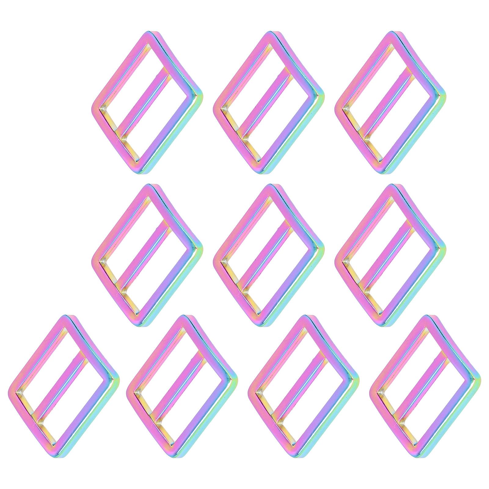 10Pcs Metal Slide Buckle Zinc Alloy Glossy Durable Wear Resistant Widely Used Belt Buckle for Suitcase Backpack