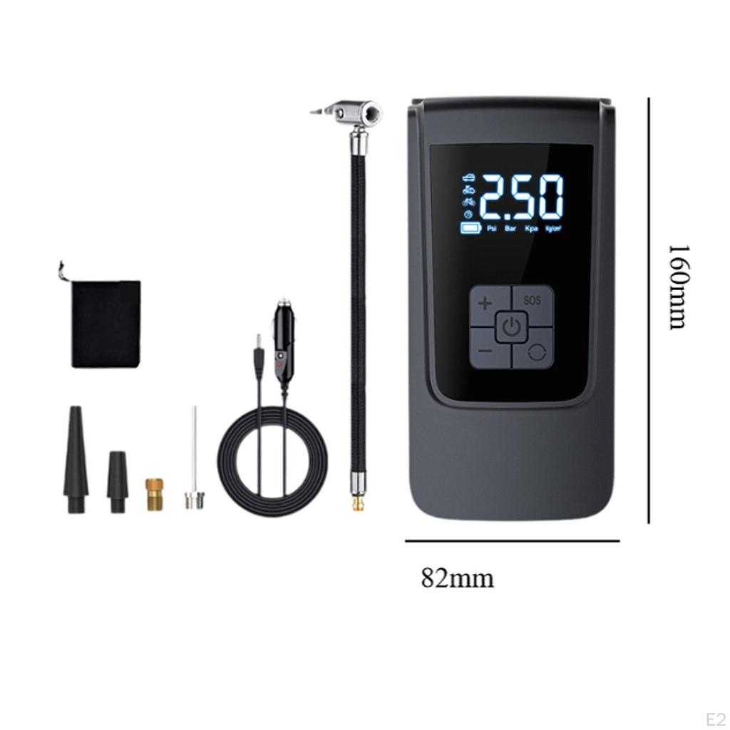 Air Pump Corded Car Tire Digital Compressor Lightweight for Automobiles Basketball with 4 Nozzle