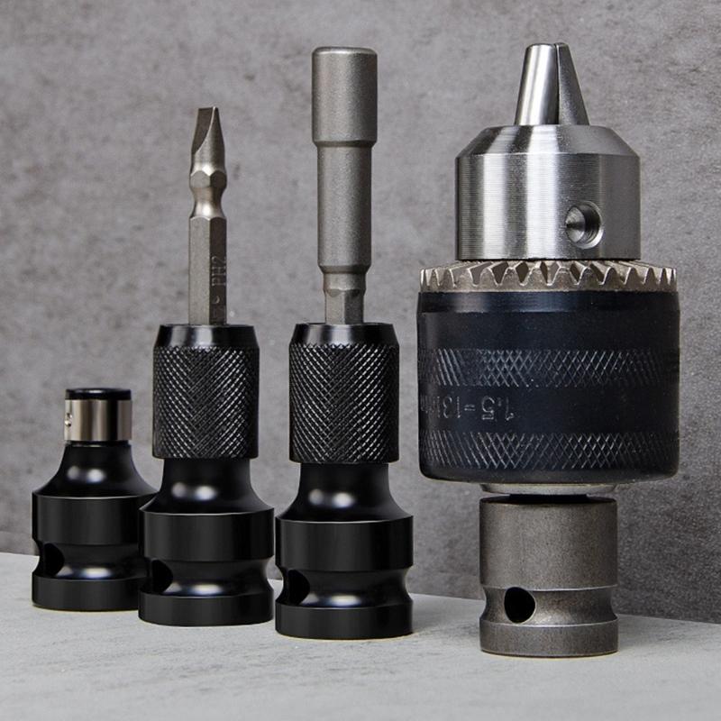 Quick Releases Spanner Drive Drill Chucks 1/2Inch Square To 1/4Inch Hex Ratchets Socket Impact Wrench Socket Set Adapter