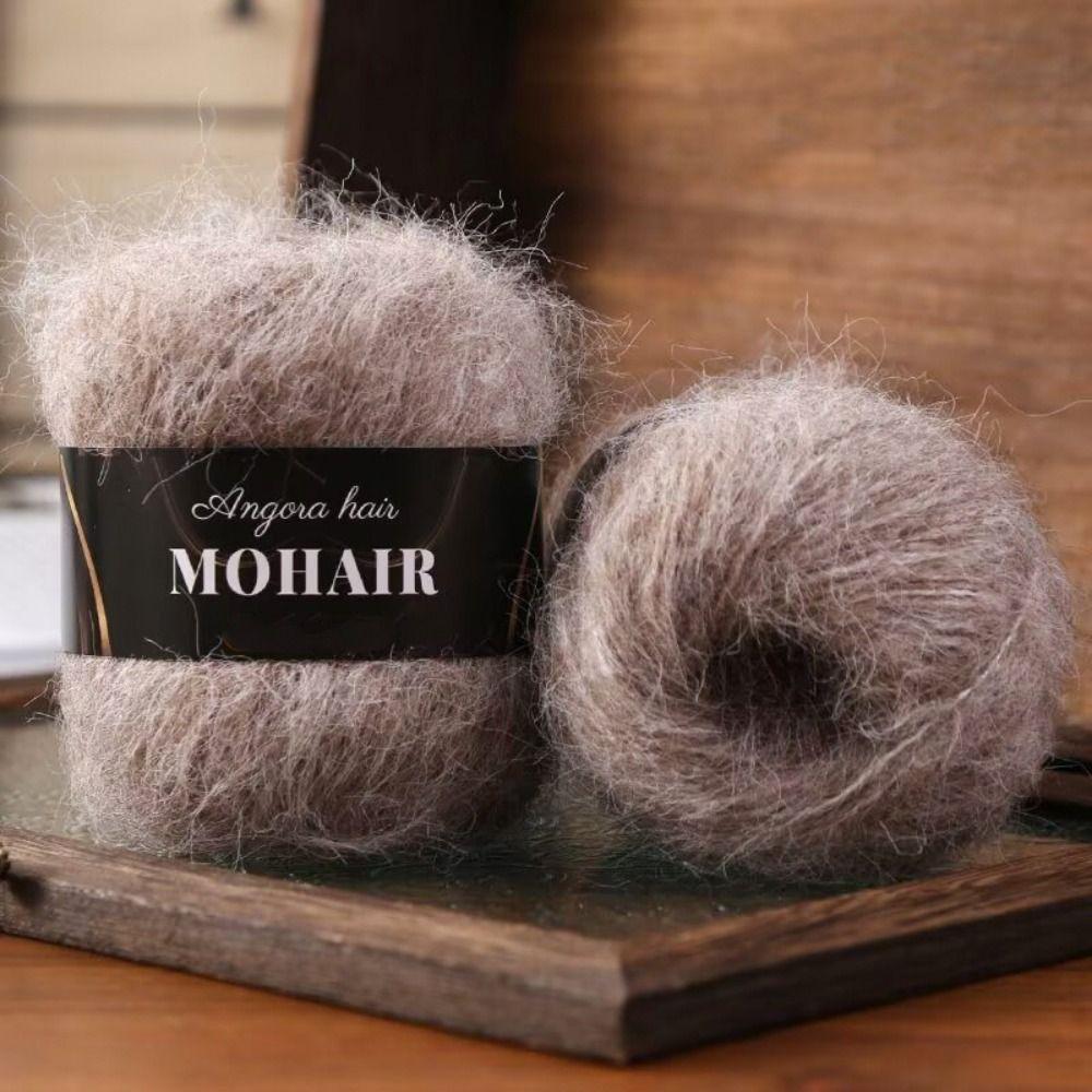 Cotton Blended Alpaca Mohair Yarn Soft Fluffy Handmade Hand-Knitted Yarn Long Haired Crochet Yarn DIY Handicrafts