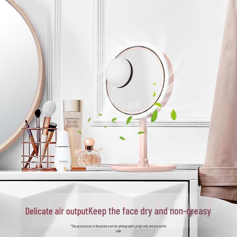 Portable 3-in-1 LED Makeup Mirror with Hydrating Spray and Power Bank CN plug (adapter included)