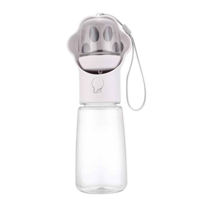 Portable Dog Cat Water Bottle with Attached Food Dispenser Perfect for Busy Pet Parents