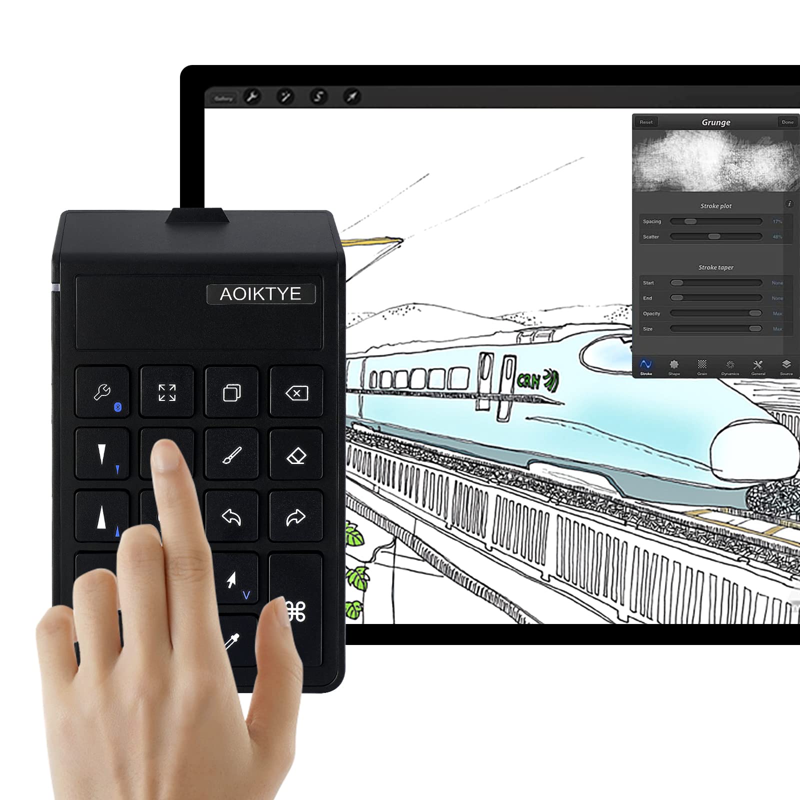 

AOIKTYE Procreate Left-Handed Keyboard, 2nd Generation, TELEC Certified, Japanese Instruction Manual Included [Black]