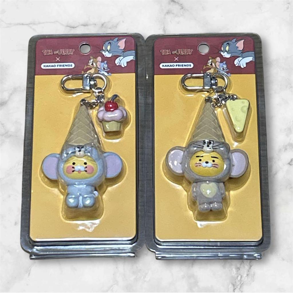 [USED] Korea-exclusive Collaboration Kakao Friends Chunsik Tom and Jerry Key Rings (2 Pieces)