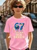 Cute Meme T-Shirt for Boys Girls Childrens Six Seven Funny Kids Y2k Tees Tops 67 Brainrot Print Round Neck Short Sleeve T Shirt