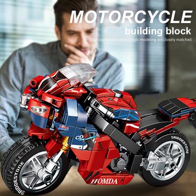 Über 400 Teile/satz Super Motorrad Moc DIY Bausteine Bau Modell Spielzeug Montage Rennwagen Fahrzeug Ziegel für Kinder und Erwachsene