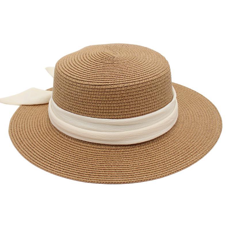 Бриллиантовая шляпа-федора из рафии Женская шляпа от солнца в стиле Хепберн, шляпа интернет-знаменитости, шляпа с плоскими полями и бантом, литературное плетение, оптовая продажа, французская шляпа-цилиндр One size fits all