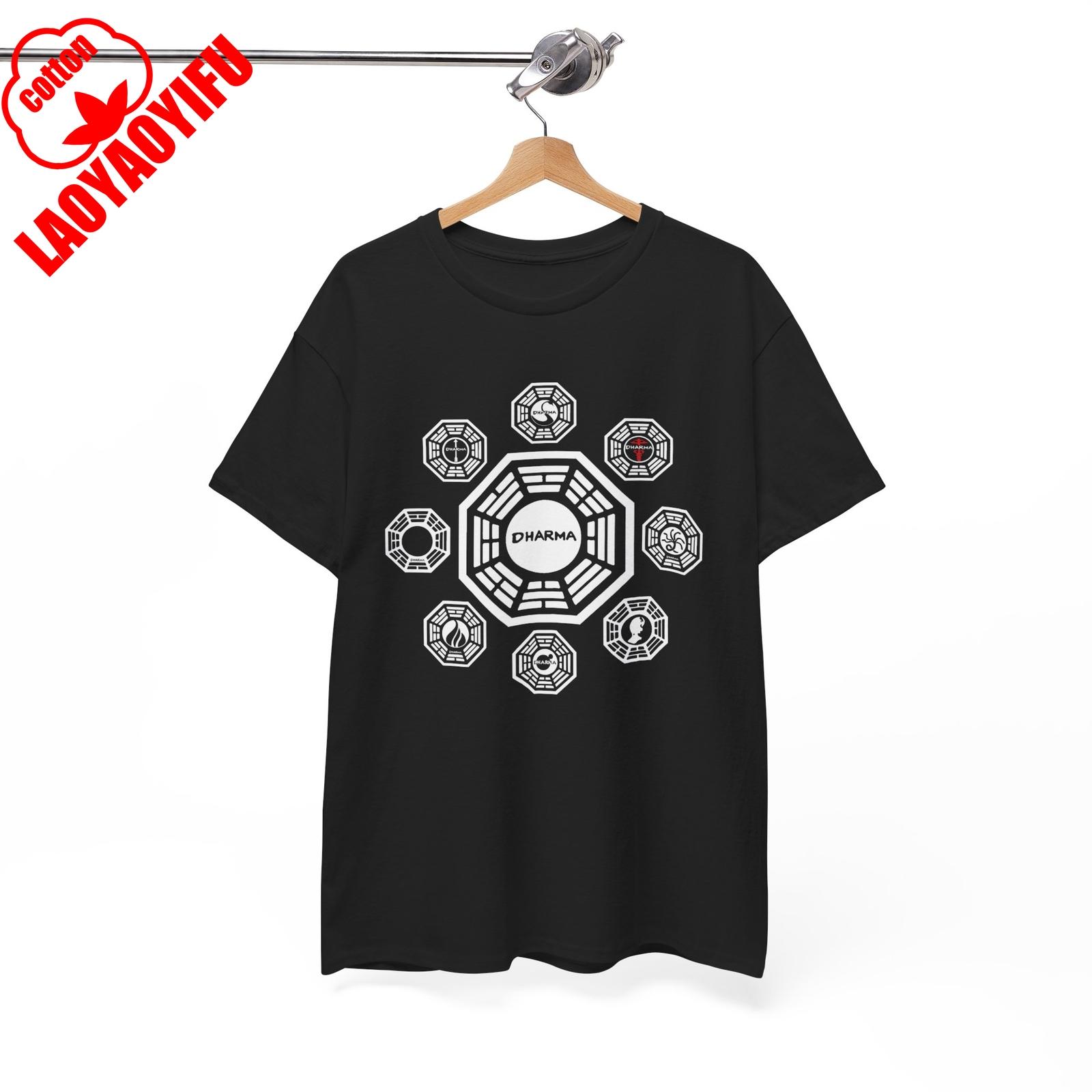 

Футболка Dharma Initiative Swan из сериала Lost Крутость Унисекс Летняя Дышащая Camisetas Ностальгия Ретро Топы 4XL