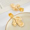 Salircon  New Fashion Irregular Metal Flower Pendant Earrings for Woman Vintage Gold Color Earring Party Accessories Jewelry