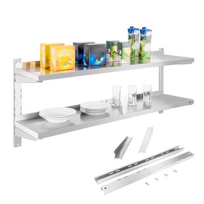 Estante de pared doble de acero, ajustable, 140 cm