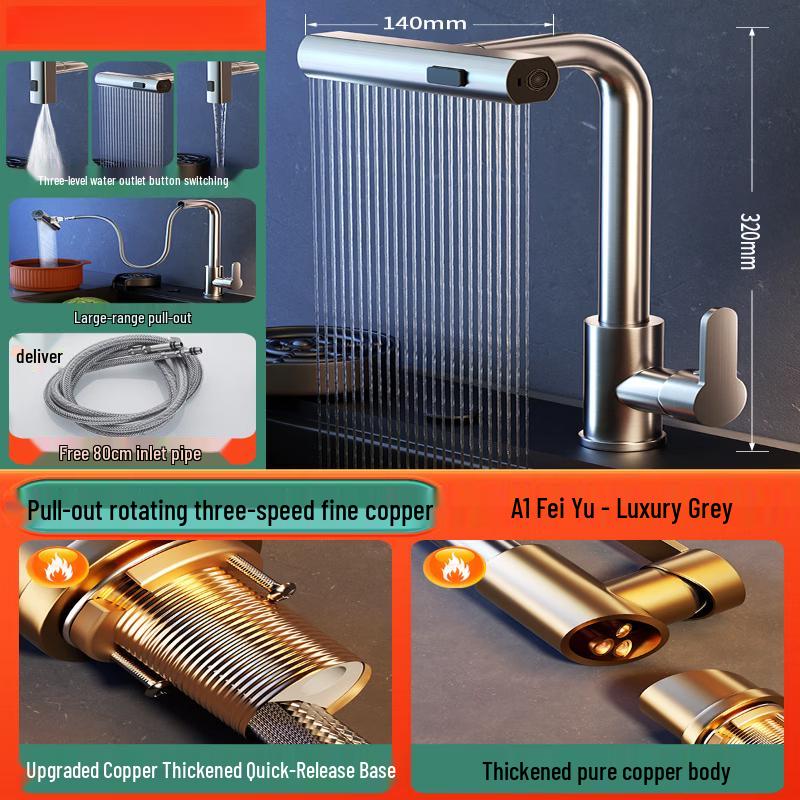 Yuanbin Yanno Kitchen Pull-Out Waterfall Faucet