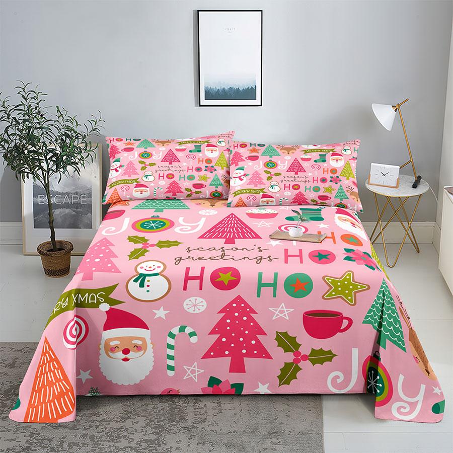 Julesengesett og putevar Sengetøy Laken Dynetrekk King Queen Size for enkeltdobbeltsenger 220x240 Twin Full Tynt Mykt