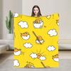 Lazy Egg Gudetama  Flannel Blankets Winter  Super Warm Throw Blanket for Child Bedroom Funny Bedspread Sofa Bed Cover