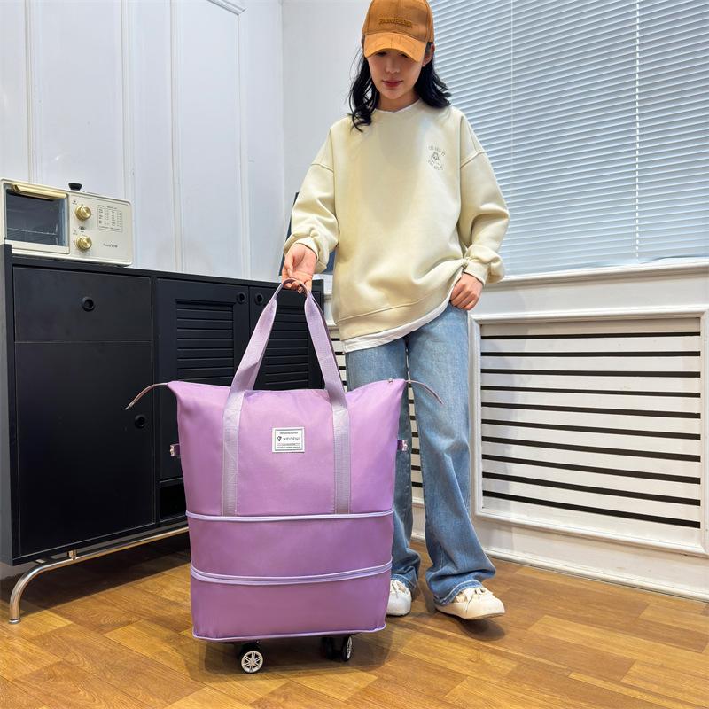 Large Capacity Double-layer Expansion with Wheeled Travel Bag Dry and Wet Separation Pregnant Mothers for Delivery Storage Bag Can Be Putt Rod