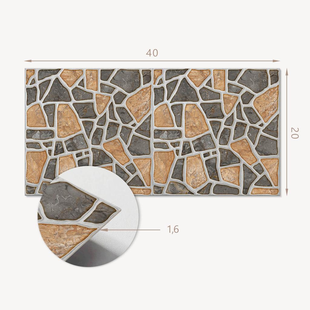 Zestaw Kafelków Pcv Z Wzorem Samoprzylepne Do Sypialni Wzór Kamiennej Mozaiki 10X40X20 Cm