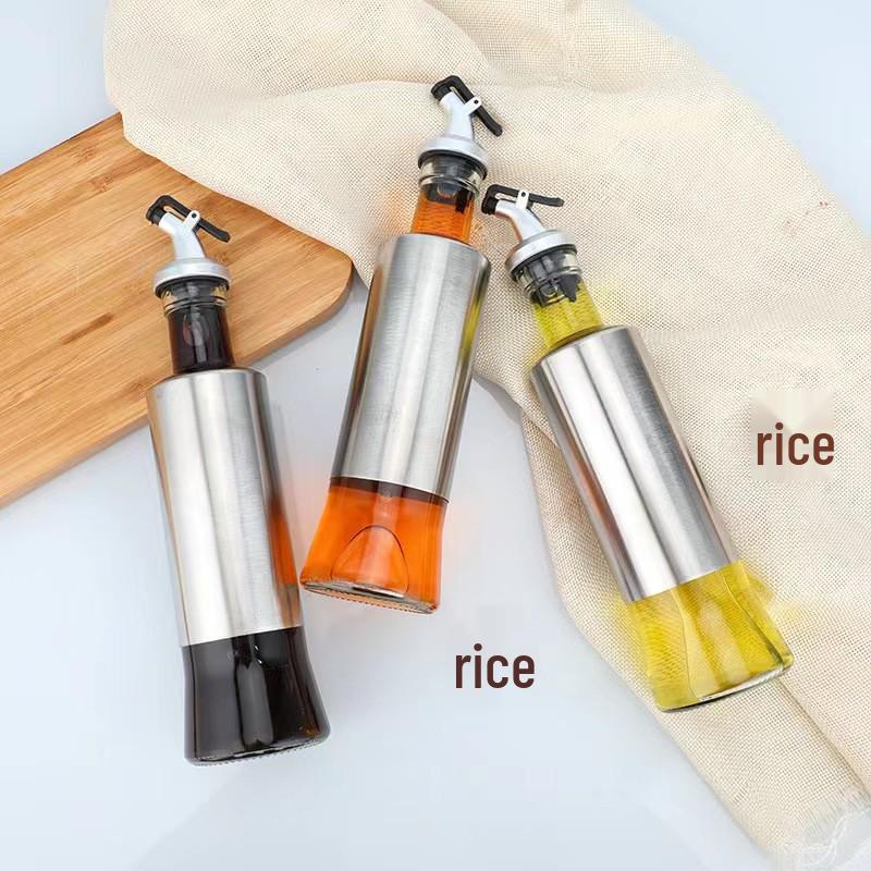Leak-Proof Glass Oil and Vinegar Dispenser Bottle with No-Drip Seal