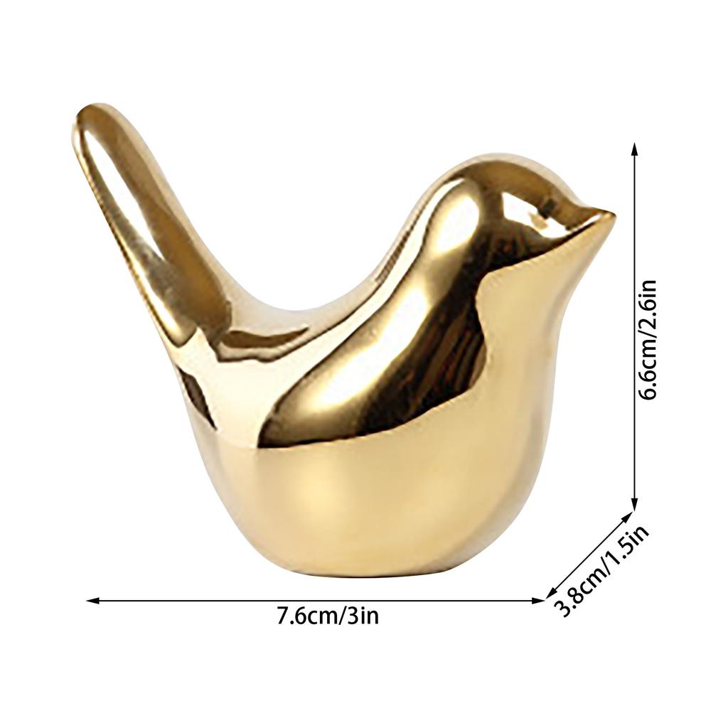 Decorazione di uccello in ceramica dorata, soggiorno moderno, decorazione morbida per la casa, scrivania
