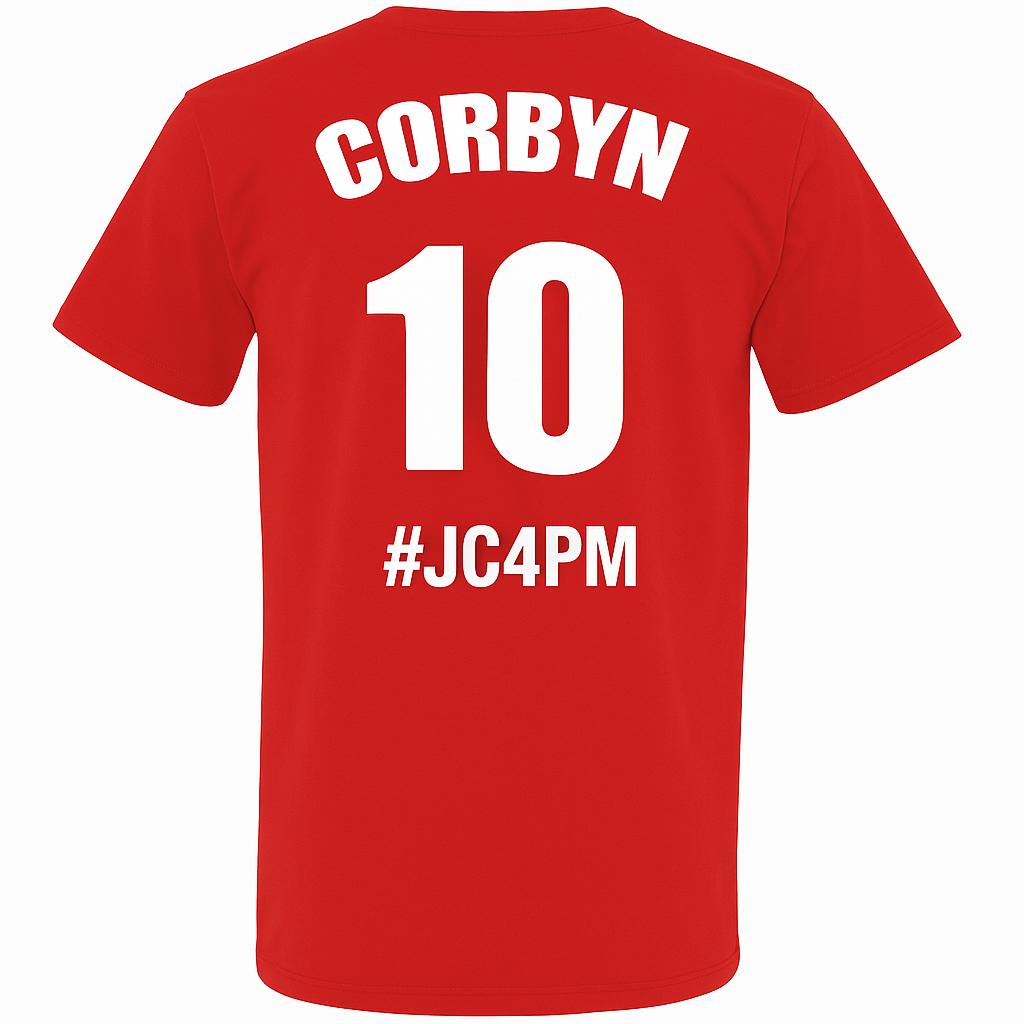 Adults Jeremy Corbyn Jc4pm Prime Minister Politics Unisex Red TShirt 2XL