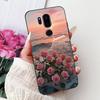 Para LG G7 ThinQ Funda Silicona Negra Gato Lindo Flores de Moda Trasera Pintada Genial Para LG G7ThinQ Funda de Teléfono LMG710EM
